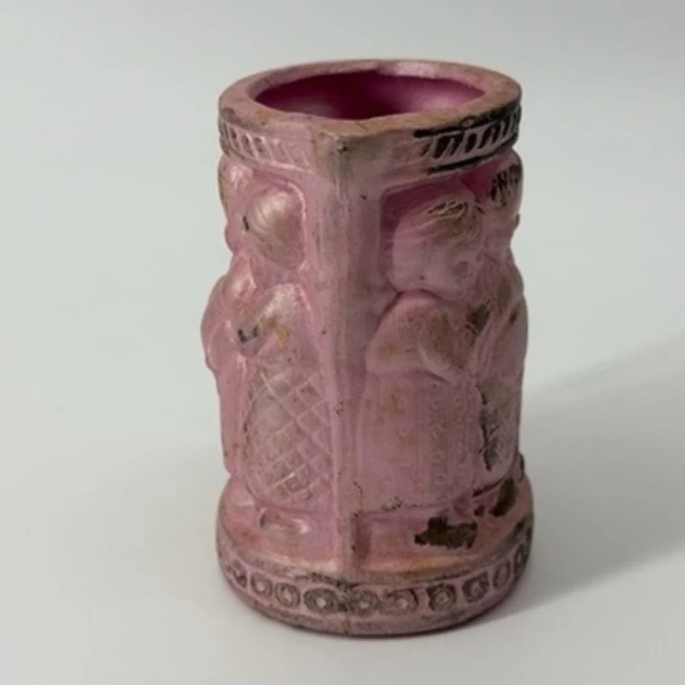 Vintage HOM Pink Ceramic Creamer Pitcher Decorative‎ Asian Folk Art Kids Goose